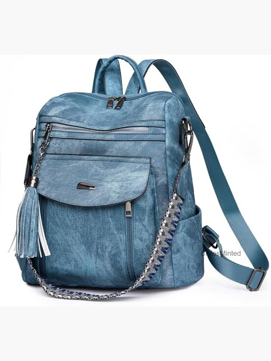 Convertible Faux Leather Backpack Purse with Adjustable Strap main image 4